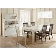 Cayla Buffet with Hutch in Antique White with rub through heavy distressing