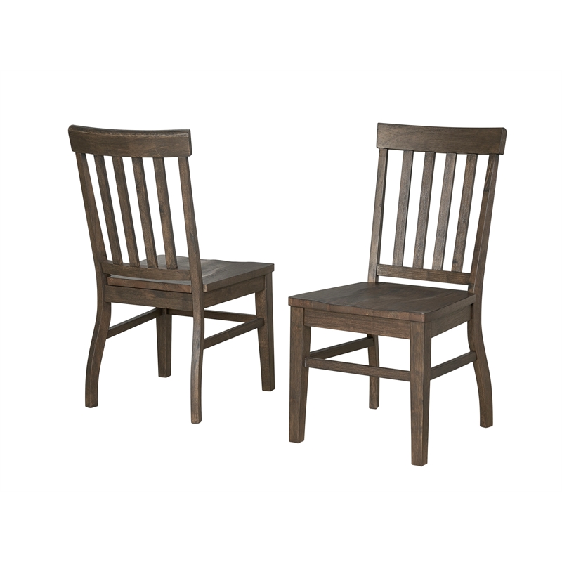 Cayla Dining Side Chair in Dark Oak with wire brushed distressing