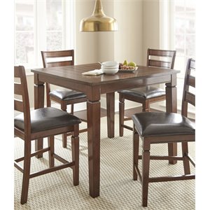 Steve Silver Karl Square Counter Height Dining Table in Brown Cherry
