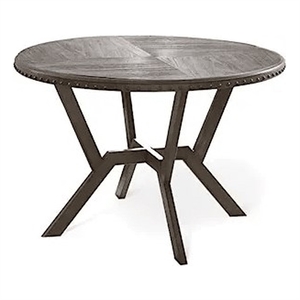 Alamo Round Wood Dining Table in Distressed Gray