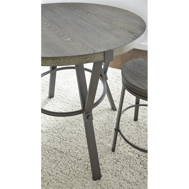 Portland Round Counter Height Dining Table in Gray