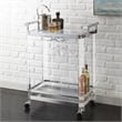 Aerin Acrylic Bar Cart in Clear Acrylic with Chrome trim