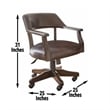 Rudy Adjustable Faux Leather Game Chair in Medium Walnut