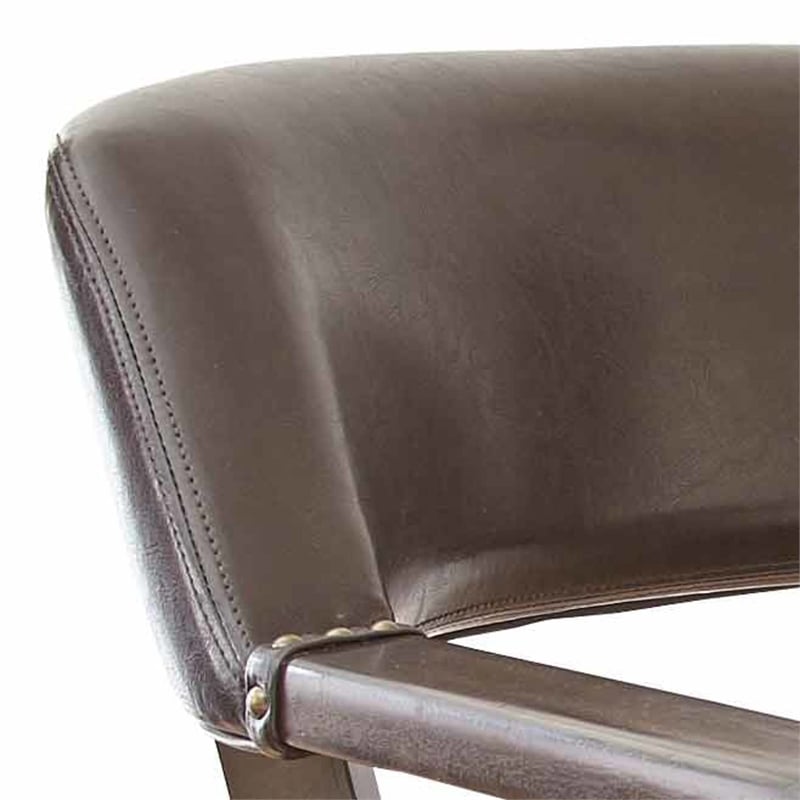 Rudy Adjustable Faux Leather Game Chair in Medium Walnut