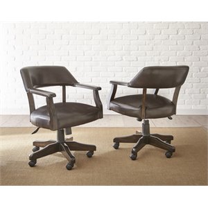 rudy adjustable faux leather game chair in medium walnut