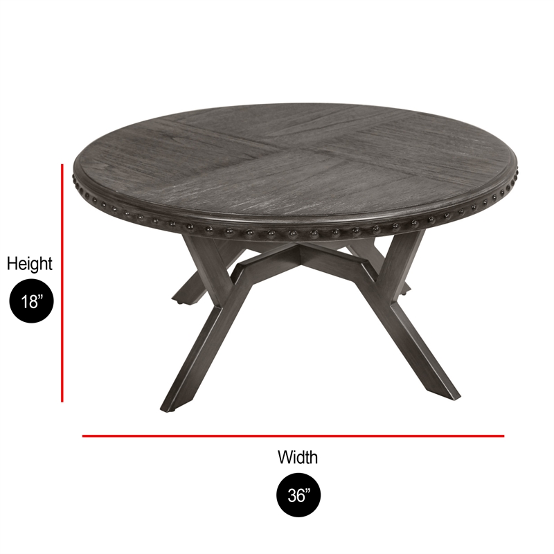 Alamo Round Coffee Table In Weathered Gray Al700c Alamo Round Coffee Table In Weathered, Alamo Round Table