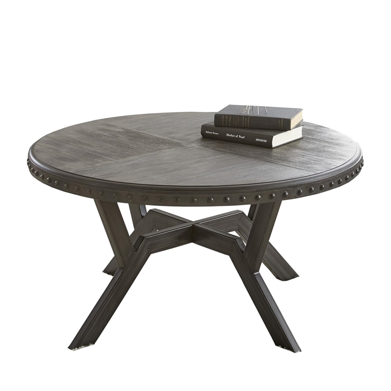 Alamo Round Coffee Table in Weathered Gray