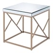 Evelyn Square Mirror Top End Table in Copper Chrome