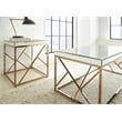 Evelyn Square Mirror Top End Table in Copper Chrome