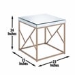 Evelyn Square Mirror Top End Table in Copper Chrome