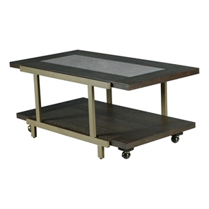Terrell Coffee Table with Casters in Smokey Brown