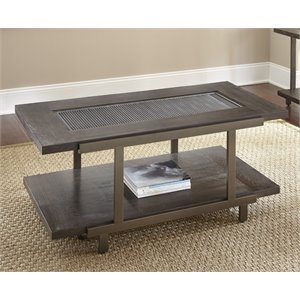 Steve Silver Terrell Coffee Table with Casters in Smokey Brown