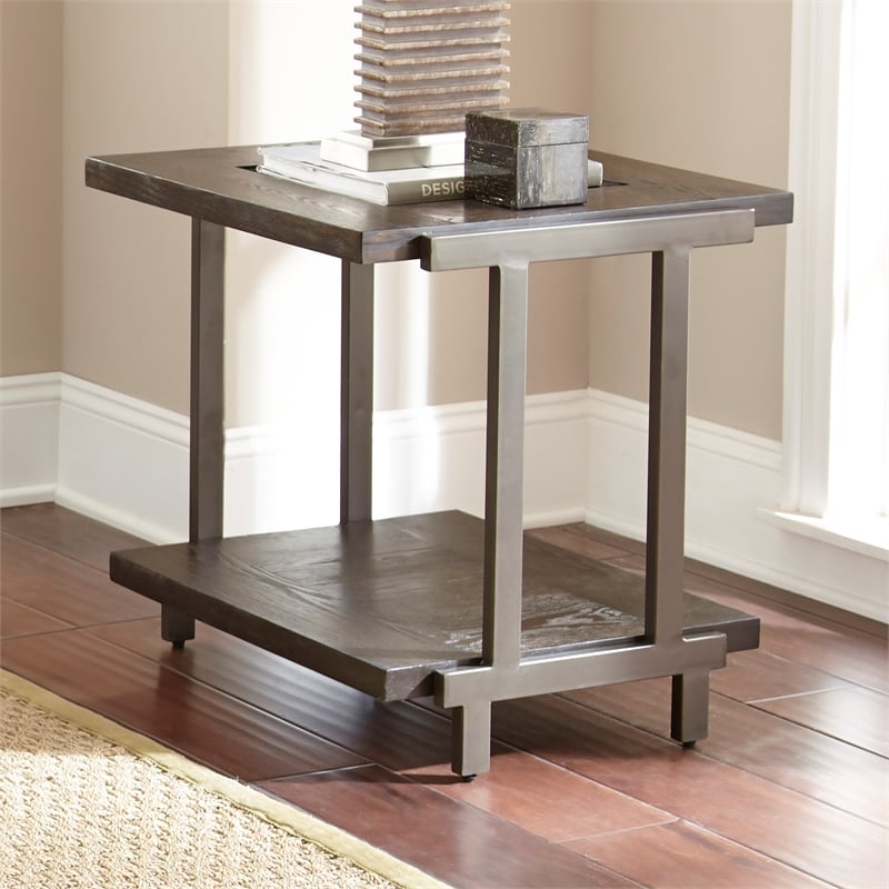 Terrell Square End Table in Smokey Brown