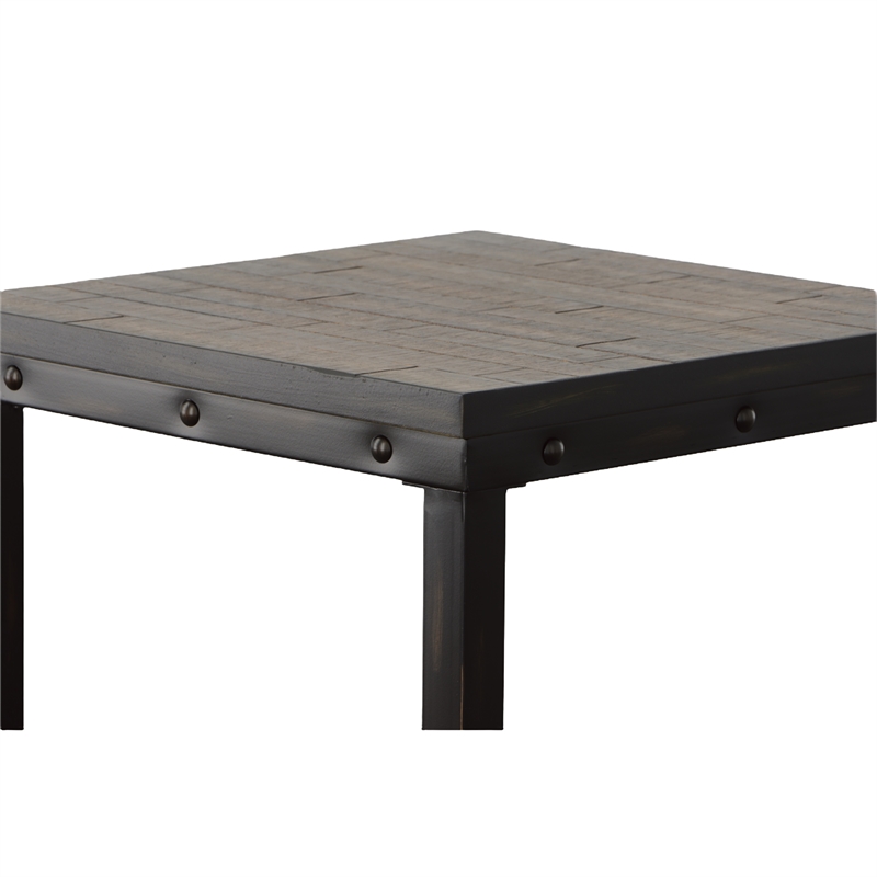 Ambrose Square End Table in Rustic Brown