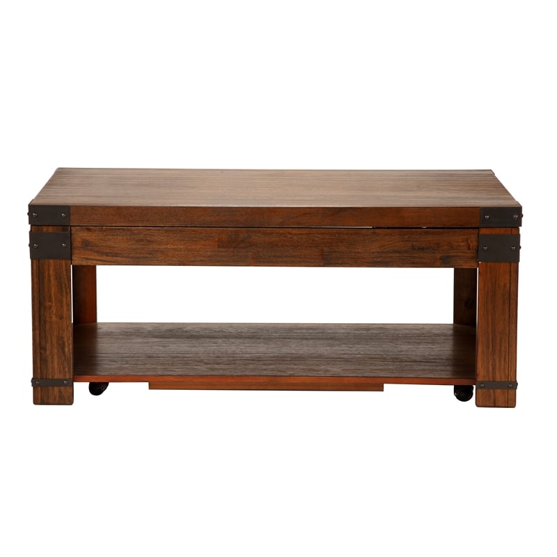 Arusha Lift Top Coffee Table with Casters in Cherry