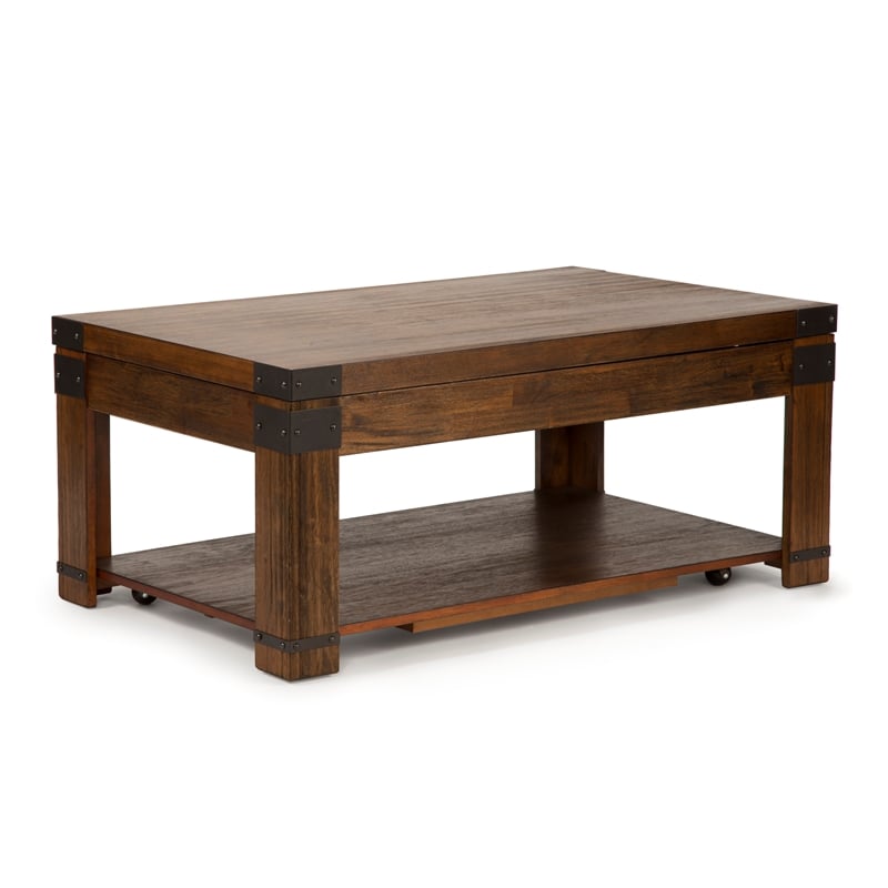 Arusha Lift Top Coffee Table with Casters in Cherry