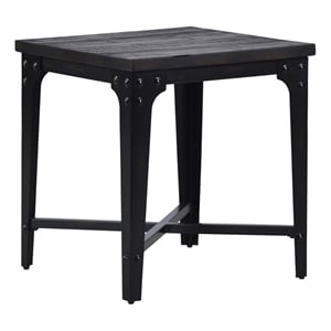 Sherlock Square End Table in Distressed Tobacco Brown