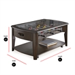 Diletta Foosball Game Coffee Table with Casters in Walnut Wood Finish