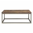 Lorenza Coffee Table in Distressed Brown Wood top and Nickel frame