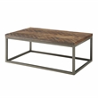 Lorenza Coffee Table in Distressed Brown Wood top and Nickel frame
