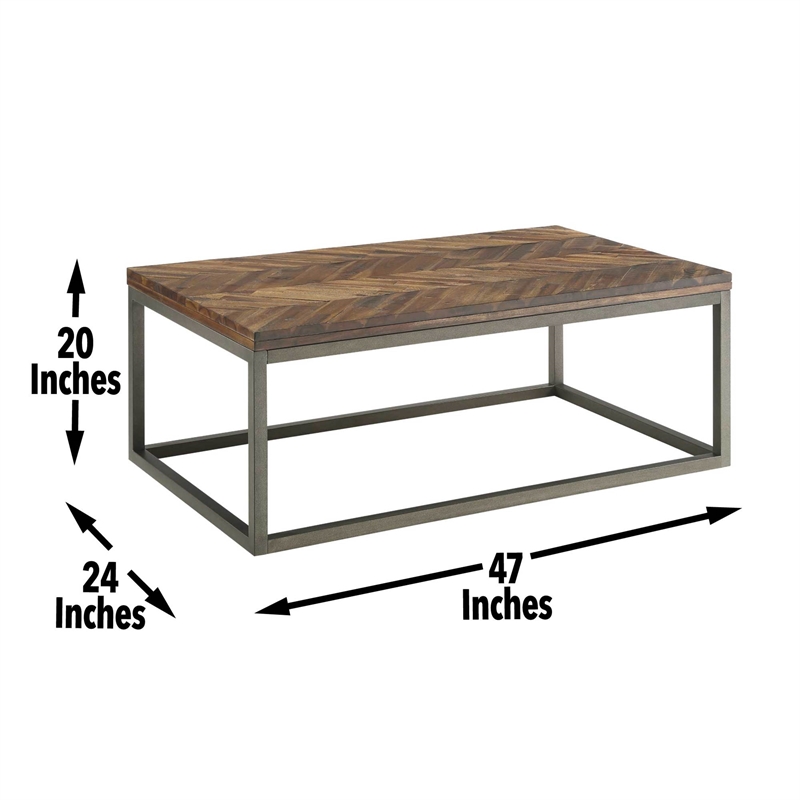 Lorenza Square End Table in Brown Distressed Wood