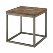 Lorenza Square End Table in Brown Distressed Wood