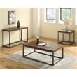 Lorenza Console Table in Distressed Brown Wood with Nickel base