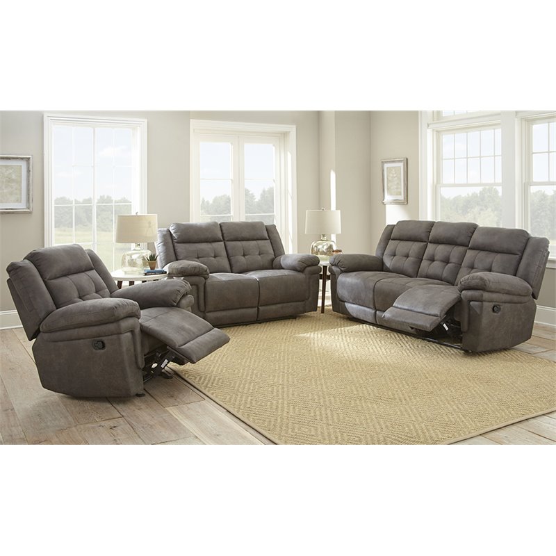Steve Silver Anastasia Fabric Reclining Sofa in Gray