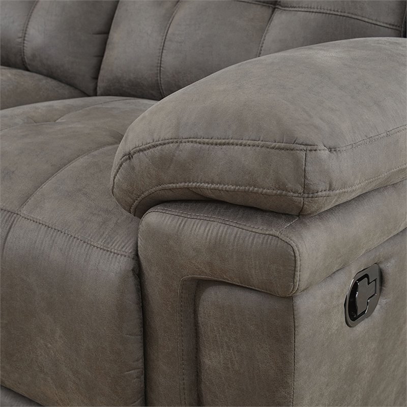 Steve Silver Anastasia Fabric Reclining Sofa in Gray