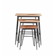 Tristan 3 Piece Nesting Table Set in Brown Sheesham wood with black metal base