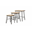 Tristan 3 Piece Nesting Table Set in Brown Sheesham wood with black metal base