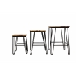 Tristan 3 Piece Nesting Table Set in Brown Sheesham wood with black metal base
