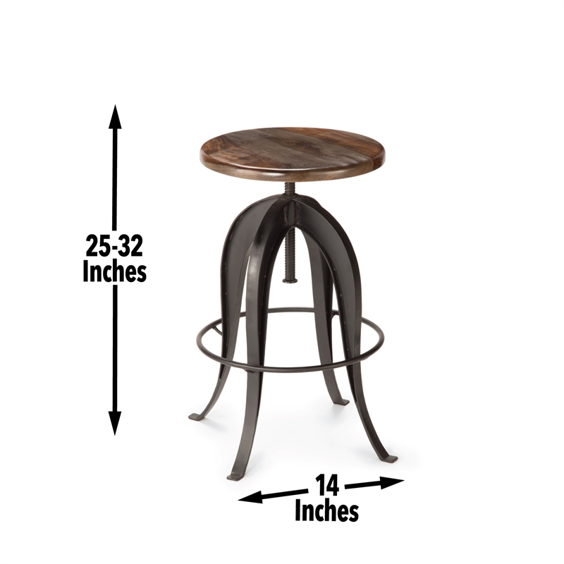 Steve Silver Sparrow Adjustable Bar Stool in Russet Brown