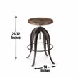 Steve Silver Sparrow Adjustable Bar Stool in Russet Brown