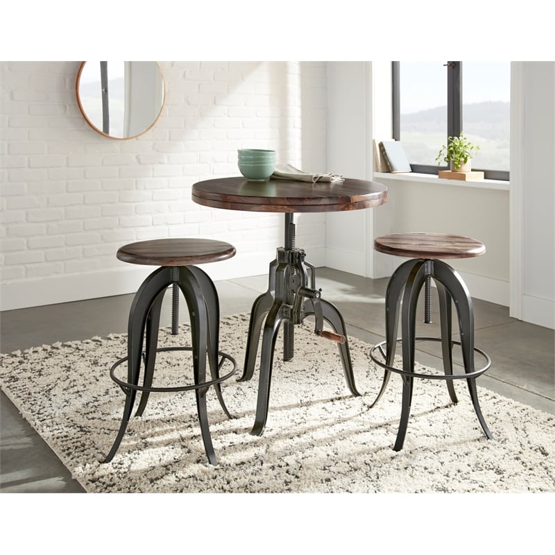 Steve Silver Sparrow Adjustable Bar Stool in Russet Brown