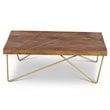 Walter Coffee Table in Warm Brown Pine and Brass