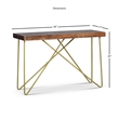 Walter Console Table in Warm Brown Pine and Brass