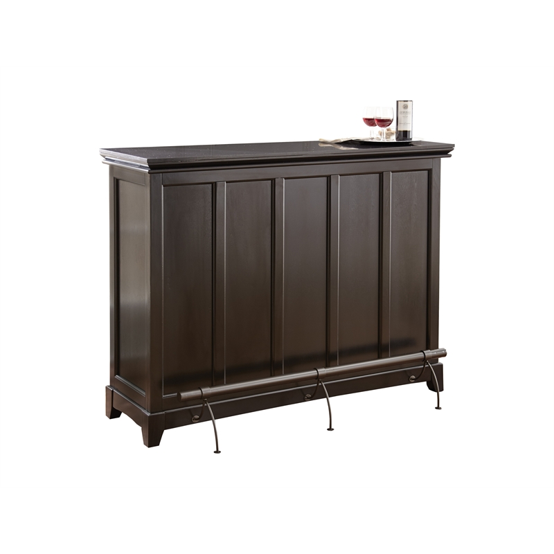 Garcia Counter Height Home Bar with Foot Rail in Ebony Brown Homesquare