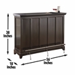 Garcia Counter Height Home Bar with Foot Rail in Ebony Brown