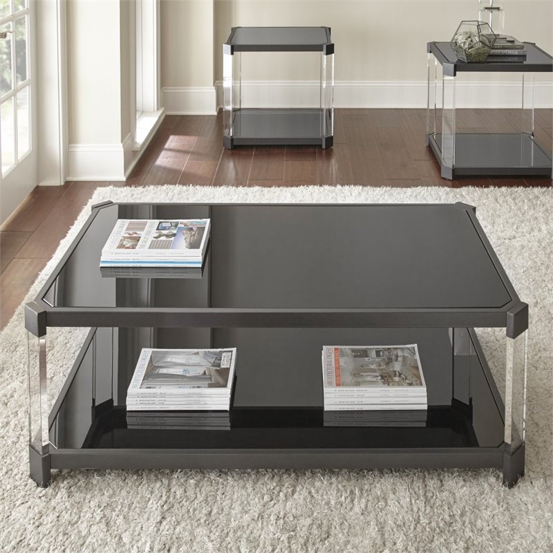 Steve Silver Newton Coffee Table With Casters In Black Nw200cas Steve Silver Newton Coffee Table With Casters In Black