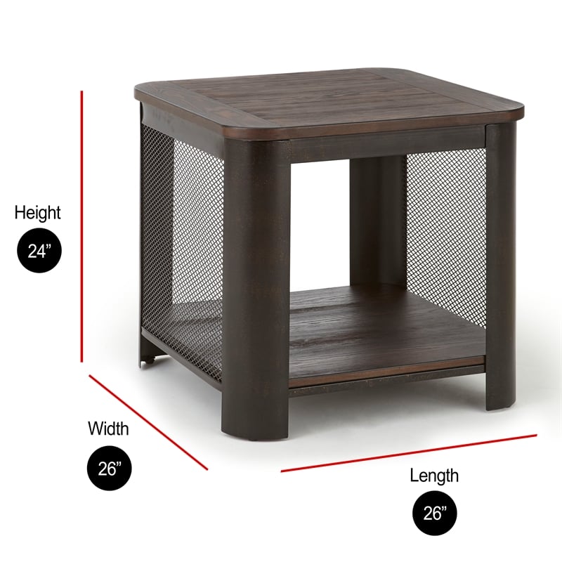 Barrow Wood End Table in Chocolate Mocha Brown Finish