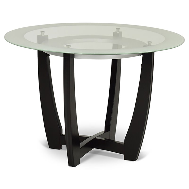 Verano 45 Round Glass Top Dining Table, Round Table Glass Top Dining