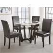 Verano Upholstered Faux Leather Dining Side Chair in Black with Espresso Finish
