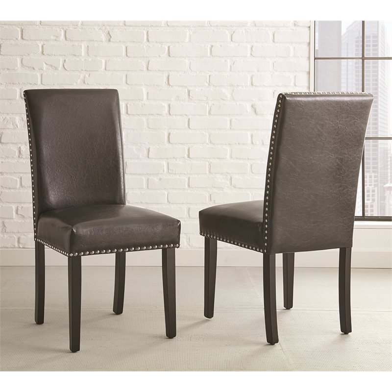 Verano Upholstered Faux Leather Dining, Espresso Faux Leather Dining Chair