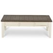 Steve Silver Cayla Storage Coffee Table in Dark Oak and White