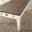 Steve Silver Cayla Storage Coffee Table in Dark Oak and White