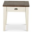 Cayla 1 Drawer End Table in Dark Oak and White