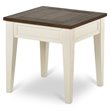 Cayla 1 Drawer End Table in Dark Oak and White