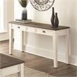 Cayla Console Table in Dark Oak and White