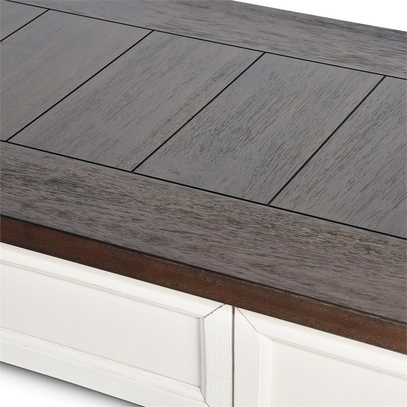 Cayla Console Table in Dark Oak and White